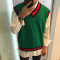 18款式2018新款情侣男V领针织马甲无袖纯色毛衣背心韩版潮流春秋外套 XL M102藏青色