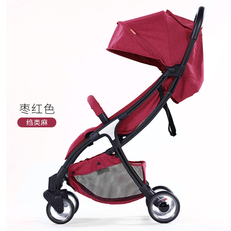 Vinng婴儿车轻便折叠超轻小宝宝简易伞车可坐可躺迷你便携式儿童手推车 枣红色