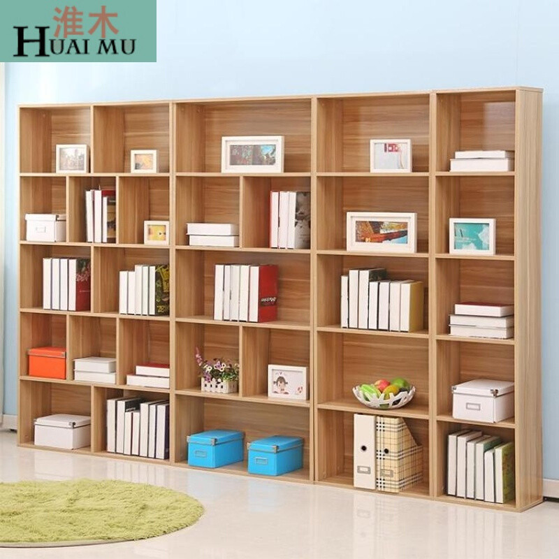 淮木（HUAIMU）简约现代书柜带书架自由组合书橱组装储物柜家用置物柜收纳柜 C款黑胡桃色