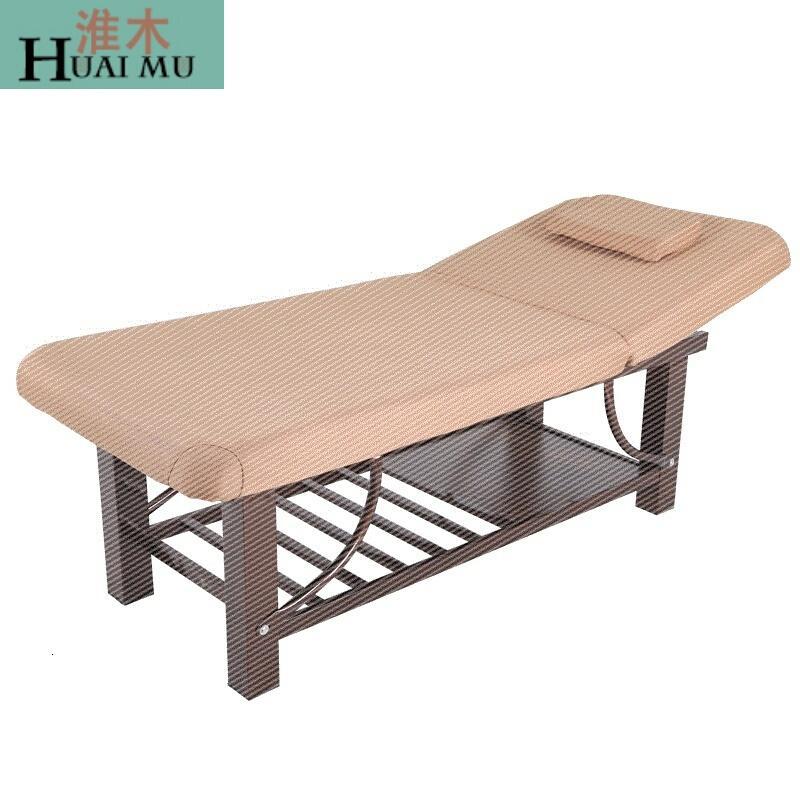 淮木（HUAIMU）实木金属美容美体床按摩床SPA床高密度海绵_2 亚麻布金属80*190