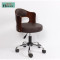 淮木（HUAIMU）实木靠背真牛皮小型号电脑椅现代简约升降椅书房学生椅转椅办公椅黑色pu皮 棕色牛皮色板