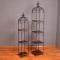 淮木（HUAIMU）美式复古实木铁艺花架花几客厅阶梯落地式多层方形置物架_5 小号铁层板