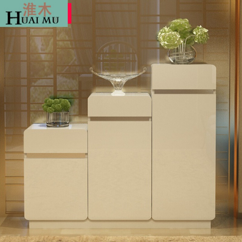 淮木（HUAIMU）现代简约厅隔断欧式时尚简易玄关柜烤漆薄防尘鞋柜A款组装_1 H款