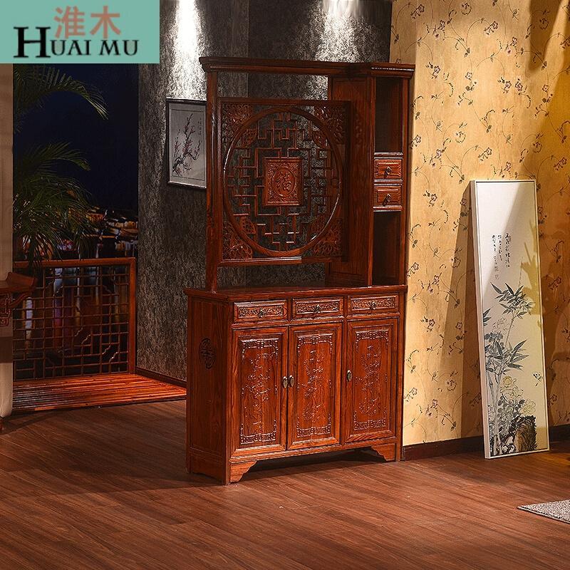 淮木（HUAIMU）全实木中式玄关柜厅隔断红色#20_8 草绿色