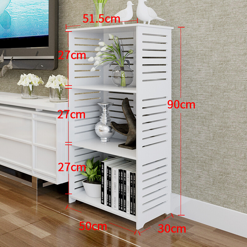 雕花客厅置物架简约卧室书架层架防水卫生间落地多层简易书架 三层90*50*30