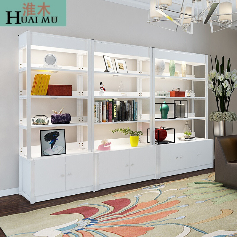 淮木（HUAIMU）货架货柜展示架隔断陈列柜家用置物架精品展柜化妆品展架书柜 80*40*158长宽高含柜四层