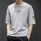 韦斯普 2018夏季新款男士短袖T恤文艺青年港风宽松潮男圆领五分袖半袖体恤衫B-T1802 M 天蓝色
