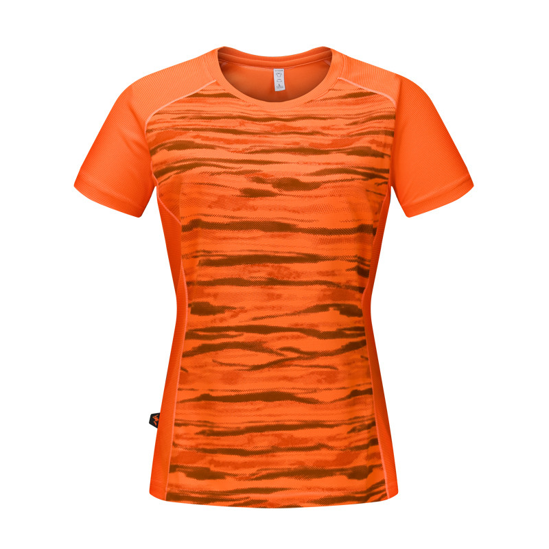 凯仕达户外运动t恤男女短袖圆领吸汗登山跑步透气快干速干衣DDLZ1808 女-橘色 M