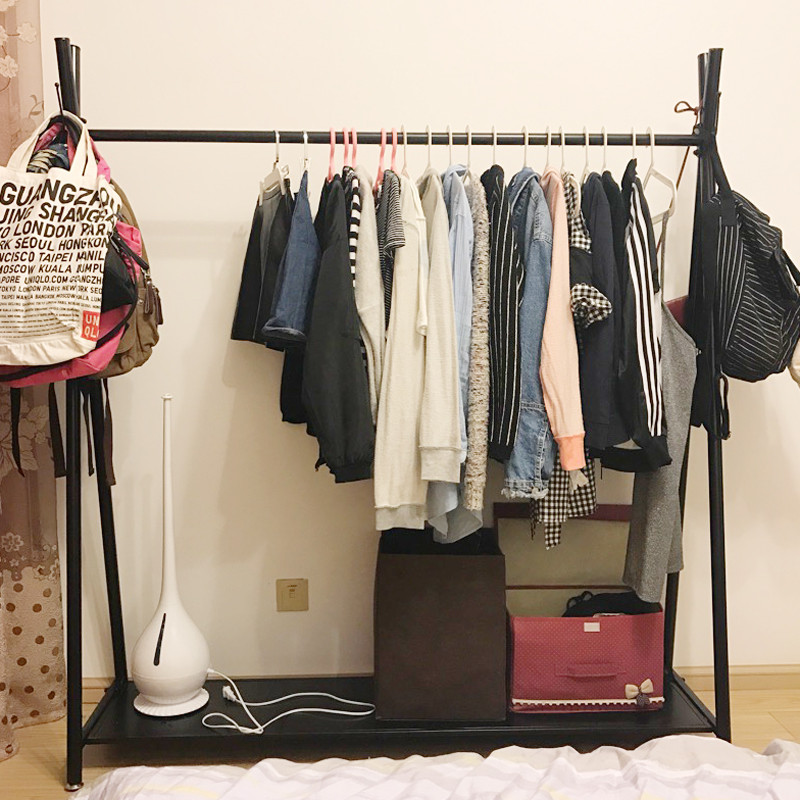 简易晾挂衣架落地阳台移动晒衣架室内外家用神器高档卧室衣服架子_7 【白色】长150*44*165下带板