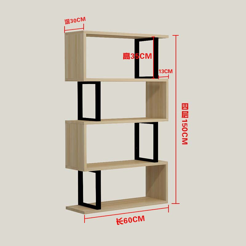 铁艺客厅隔断书架置物架现代简约书柜自由组合落地展示架储物架_1 四层长60*宽30