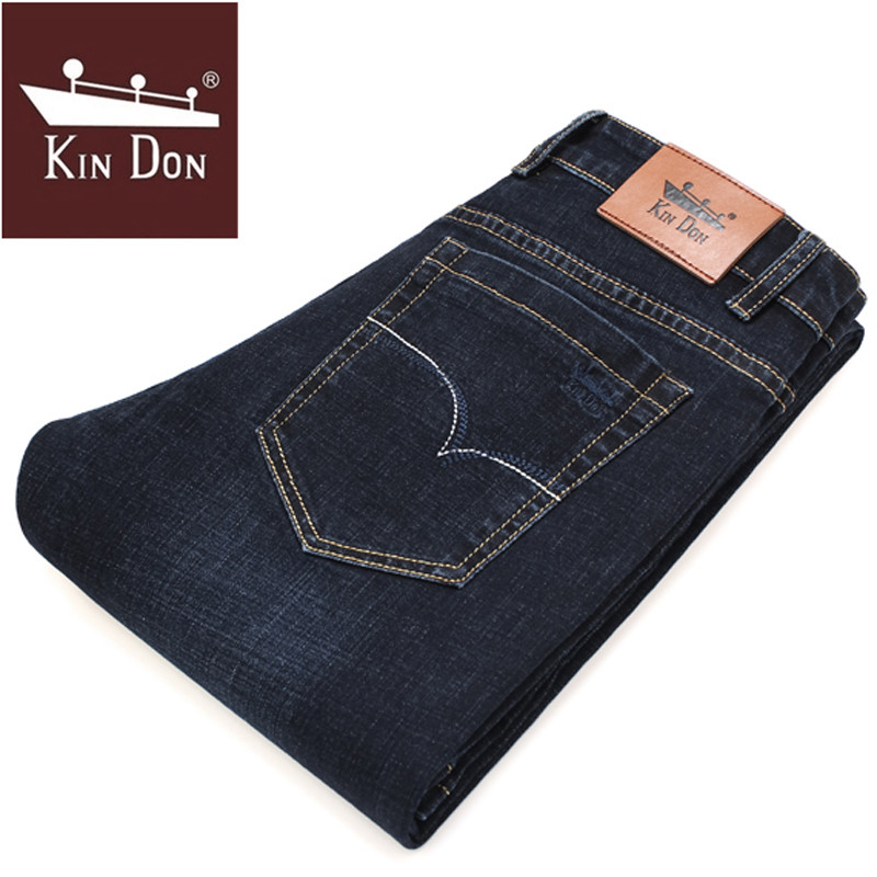 金盾(KIN DON)新款牛仔裤男冬季厚款微弹力修身休闲裤男青年裤子男直筒长裤装男士牛仔裤 金盾5105烟灰色 36(2尺85)