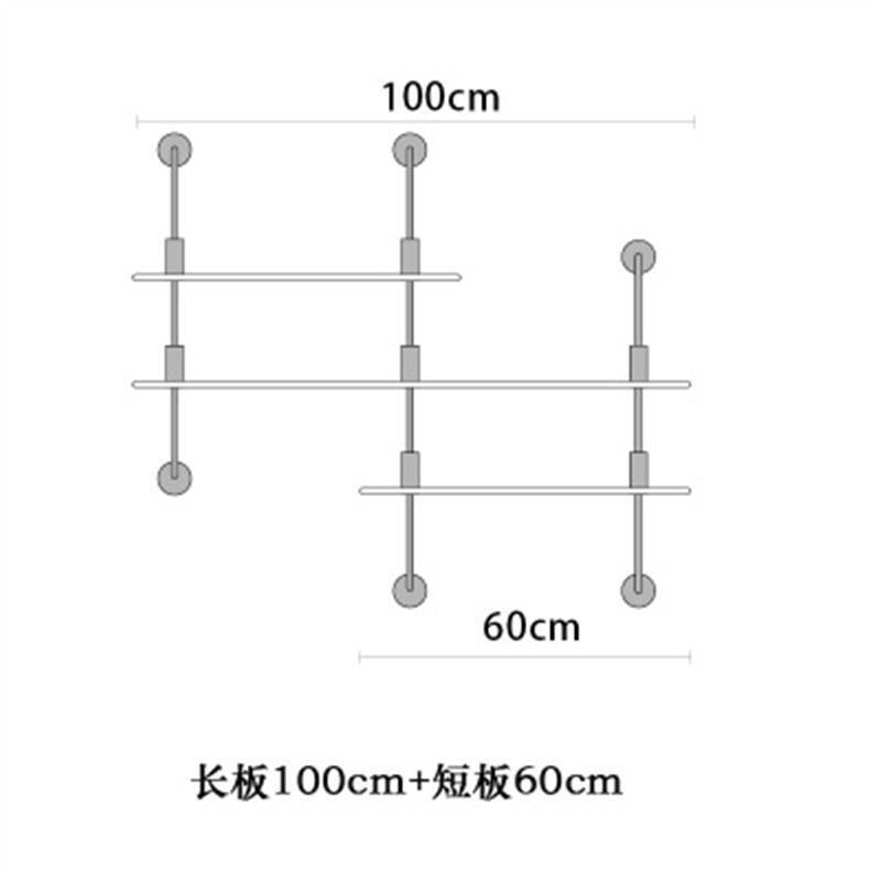 墙上置物架壁挂书架实木创意壁柜层板一字隔板铁艺支架工业风书柜双层木板150 组合三