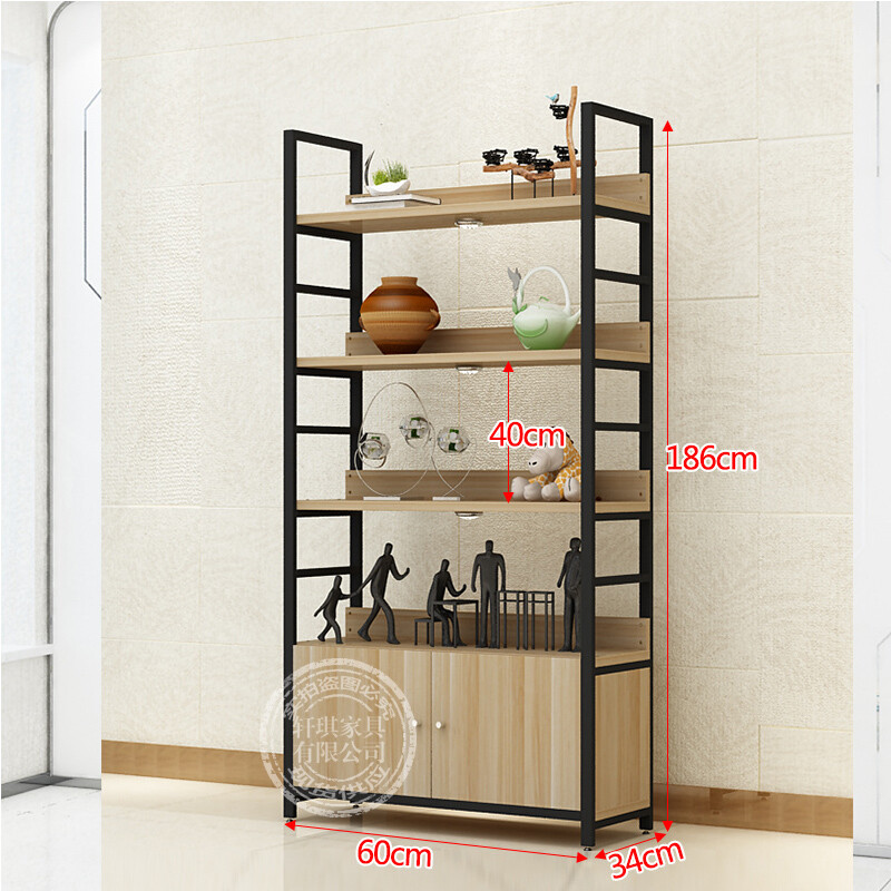 学生书架书柜简约现代客厅置物架落地货架办公室架阳台收纳陈列柜_27 5层186高60长34宽带柜可调节