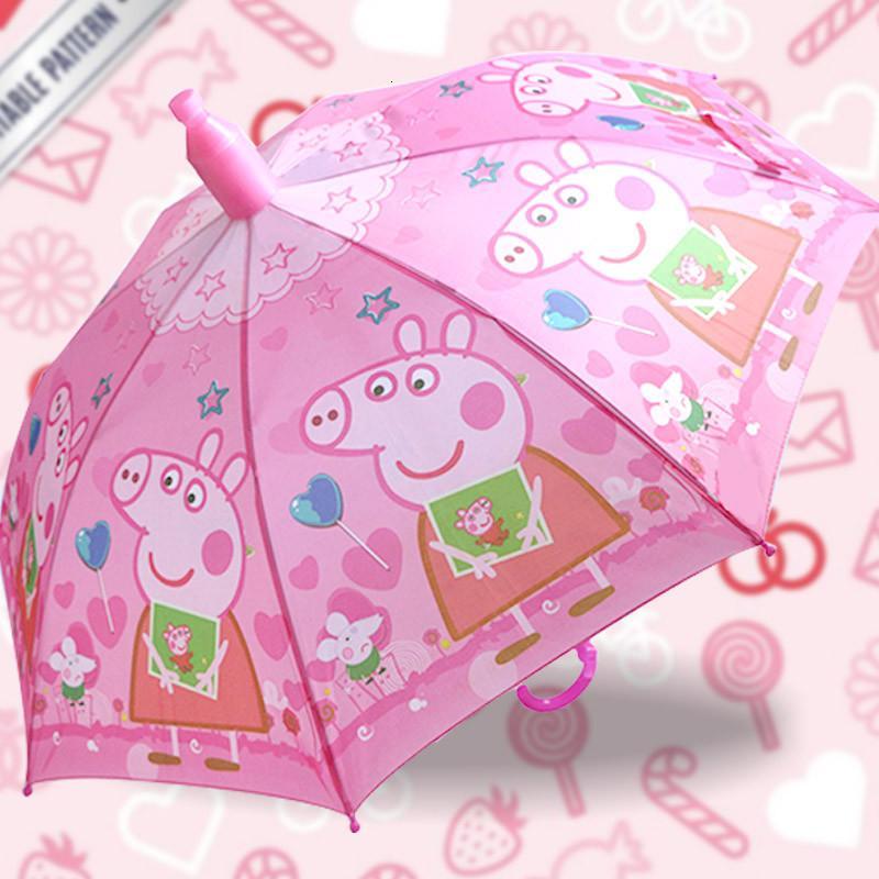 小学生自动男女宝宝小孩儿童雨伞太阳伞公主长柄伞可爱洋伞幼儿园_13_0 新款猪猪相片