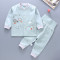 贝乐咿 0-3-6-9个月婴儿两件套开衫系扣宝宝纯棉套装 7482蓝色 90#(建议身高80-90cm)