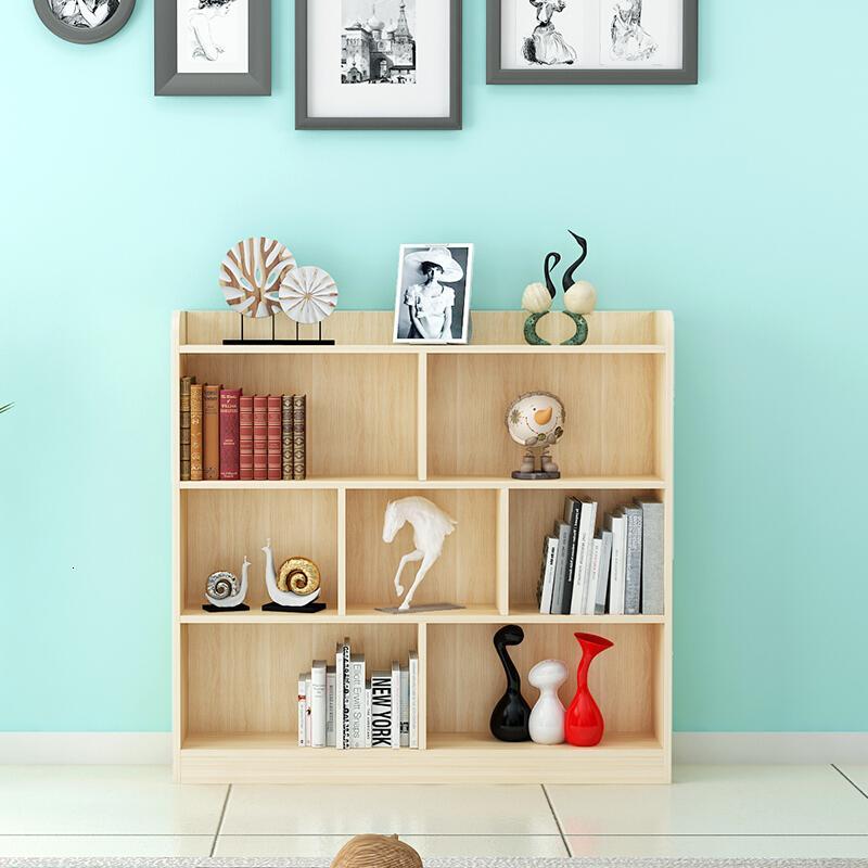 创意实木书架简约现代简易书柜实木落地储物柜学生组合置物架_8 松木C(120*114*24)清漆款