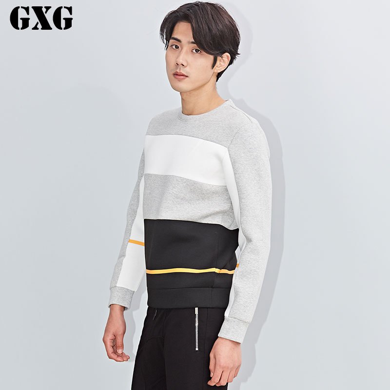 GXG卫衣男男装潮流都市时尚男士灰色斯文卫衣61131020_2 默认颜色 185/XXL
