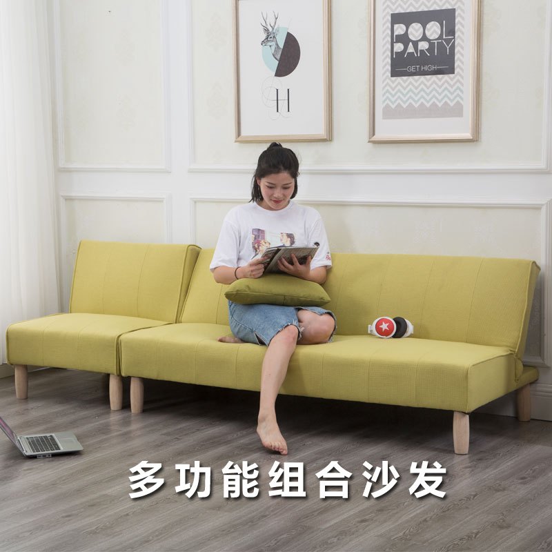 小户型折叠沙发床双人沙发床三人1.8米1.6米客厅单人懒人沙发_6 1+1.6红色PU组合