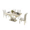 淮木大理石餐桌椅组合现代简约长方形不锈钢餐台6小户型欧式餐桌 单餐桌【140x80】