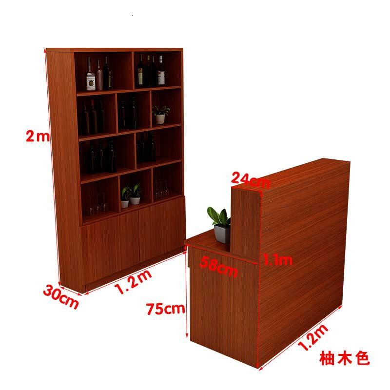 淮木饭店餐厅公司酒店展示酒柜转角吧台接待台收银台柜台前台办公_7 直角吧台长120酒柜宽120