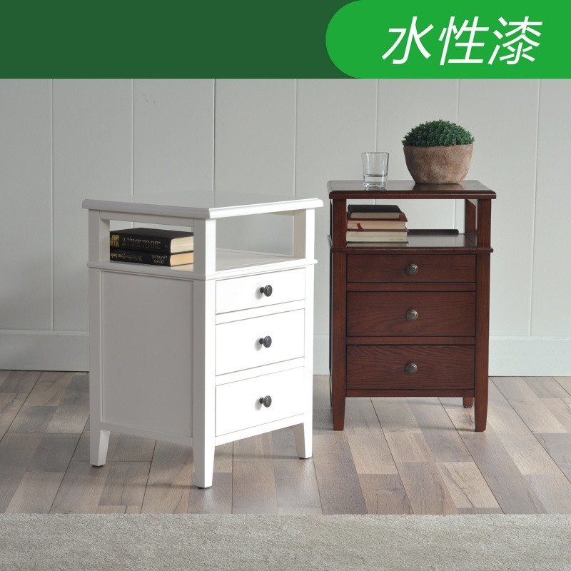 预定贝莱床头柜/美式/全实木/白蜡木/水性漆/_5 黑胡桃色春节后发货