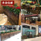 户外花箱防腐木实木花架花槽网格隔断酒店大型篱笆围栏栅栏花盆架_8 桔色长120*高90*宽25