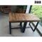 新款创意美式铁艺餐桌实木方形创意工业风家具做旧酒吧小户型咖啡桌定制_6 140*60*75榆木5cm