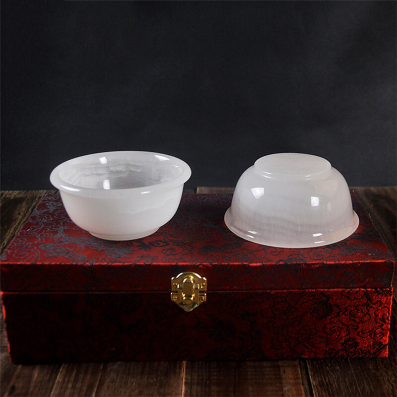 苏醒 碳酸盐质玉玉碗摆件家居饰品乔迁礼品商务礼物 默认颜色高清实拍