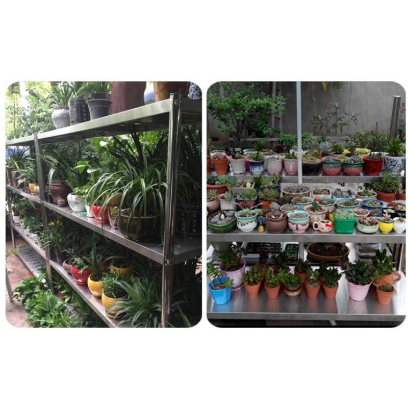 置物架不锈钢厨房架五层厨具收纳架饭店后厨蔬菜架货架微波炉架子_8 加厚长120宽45高180五层