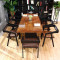 新款创意美式复古铁艺餐桌工业风格长方桌子实木家具大工作台办公会议桌 140*65*75松木5公分