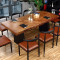新款创意美式复古铁艺餐桌工业风格长方桌子实木家具大工作台办公会议桌 160*70*75松木8公分