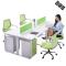 新款创意职员办公桌四人位简约现代电脑六人员工写字台屏风办公室桌椅组合_5 单人位+柜椅
