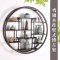 实木博古架中式挂壁式茶具架隔断置物架客厅展示小多宝阁古董架子_6 80圆形花板