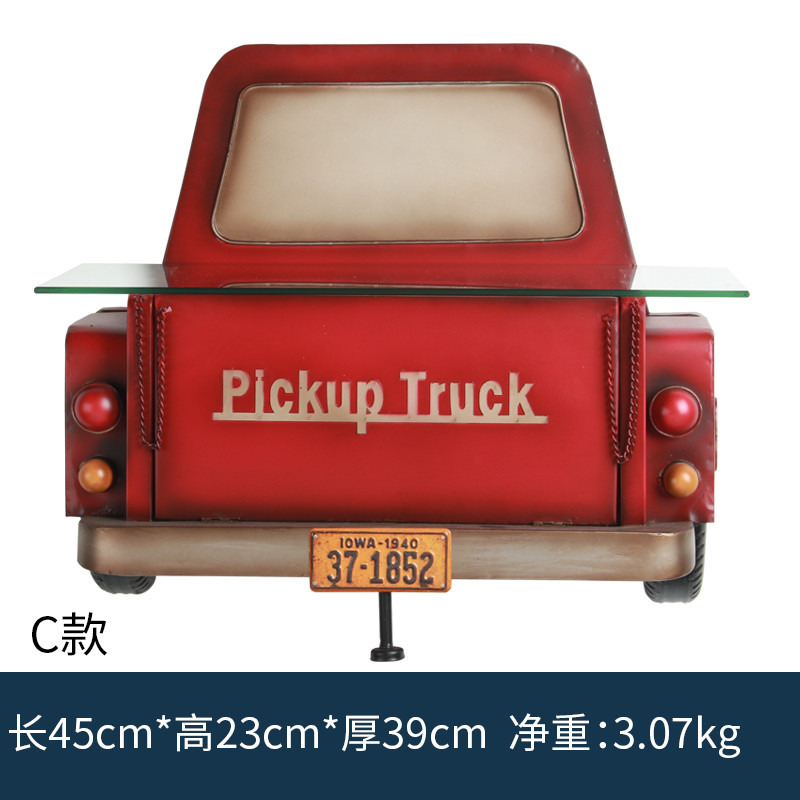 创意车头一字隔板墙上置物架免打孔复古客厅卧室墙面装饰铁艺壁挂_9 车尾置物架