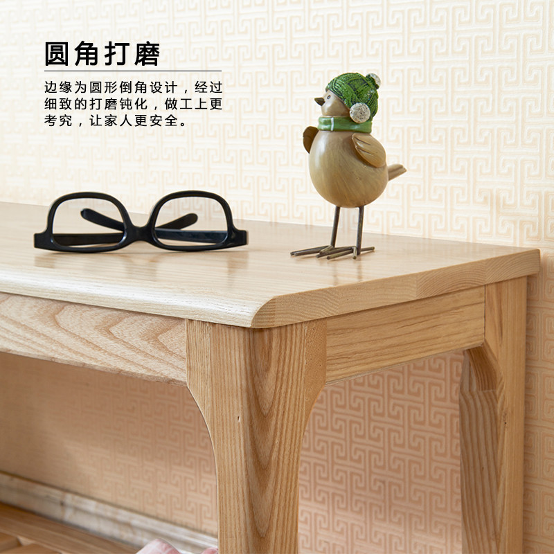 日式纯实木长凳长条凳床尾凳换鞋凳简约现代餐厅家具餐凳_12 80公分长胡桃色