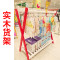 双杆服装店展示架落地架白色衣帽架中岛架童装成人实木质货架_6 白色