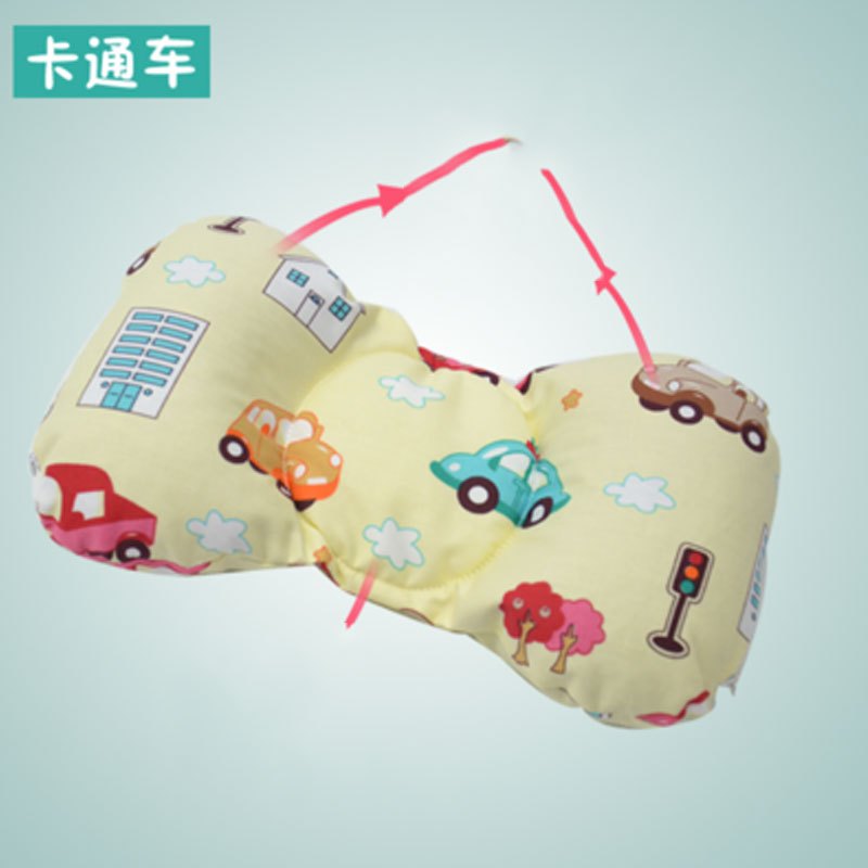 婴幼儿枕头0-1岁新生儿宝宝简约小清新定型枕初生儿男女宝宝枕头 卡通车（荞麦款四季推荐）