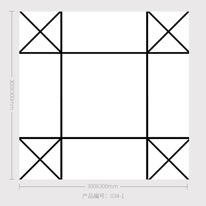 北欧现代简约线条纹300瓷砖墙砖地砖客厅浴室几何图形拼接仿古砖 默认尺寸 034-1