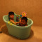 儿童洗澡桶宝宝澡桶加厚塑料保温可坐躺大号婴幼儿小孩泡澡桶盆 湖蓝色+花洒+转转乐