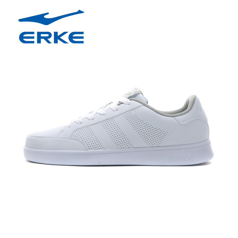 鸿星尔克（erke）男士休闲百搭滑板鞋耐磨舒适休闲鞋11117101032 正白 40码