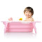 婴儿折叠浴盆宝宝洗澡盆大号加厚儿童可坐浴桶浴缸新生儿洗护用品 浅紫