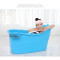 加厚泡澡桶家用塑料洗澡桶儿童浴缸大号浴盆带盖子_1 绿色+礼包+1.2米