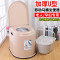 坐便椅老人孕妇病人坐便器可移动防滑坐便器便携式马桶两用座便器防滑10升室内桶*2驼色 默认尺寸 防滑加长款蹲厕桶白色单桶