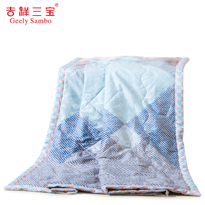 吉祥三宝家纺全棉斜纹印花夏凉被空调被---休闲生活 1.5*2.0m 花色