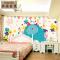 儿童房墙纸幼儿园卧室墙纸卡通壁画可爱欢乐大象大型壁纸壁画_7 拼接油画布