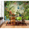 东南亚风格手绘热带雨林芭蕉叶壁纸餐厅客厅电视背景墙纸墙画_4 高档无缝真丝（整幅）