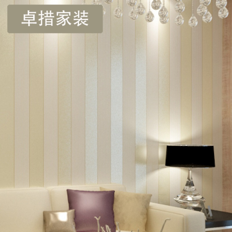 竖条纹无纺布墙纸现代简约时尚客厅卧室书房纯色条纹壁纸U003_2