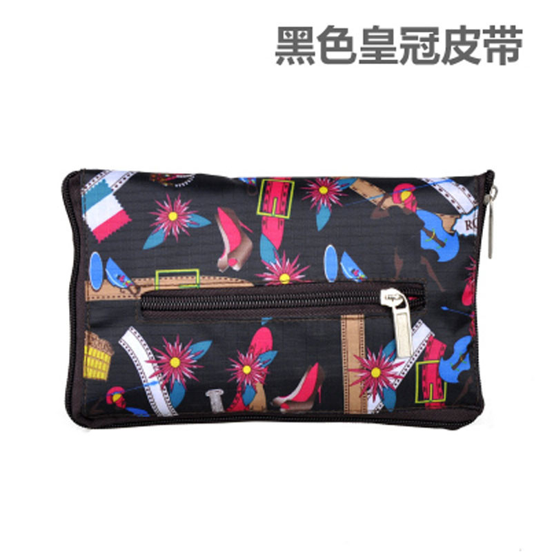 彩色横向大号折叠购物袋帆布手提袋大号袋防水便携买菜包袋子家居家用生活日用现代时尚收纳用品简_8_9_1 黑色皇冠皮带
