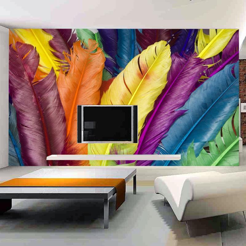 大型壁画3d欧式墙纸床头餐厅卧室客厅背景墙壁纸3D羽毛壁画_5_1 厂家直销可以定做任何图婚纱照
