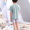 茵珠麗YinZhuli 2018短袖短裤家庭装纯棉儿童家居服套装 夏季全棉卡通亲子全家装男女士情侣睡衣5035 女童款12码 3号款